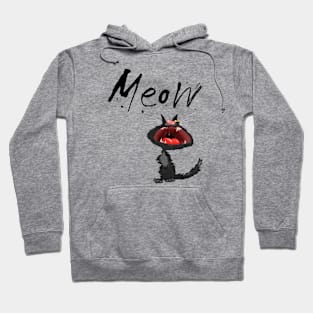 Black cat Meow Hoodie